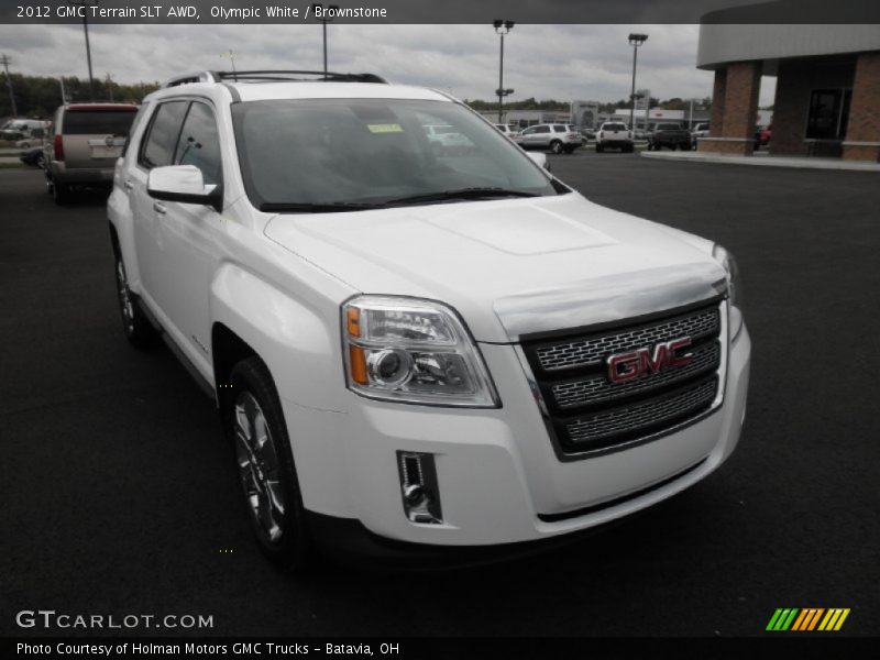 Olympic White / Brownstone 2012 GMC Terrain SLT AWD