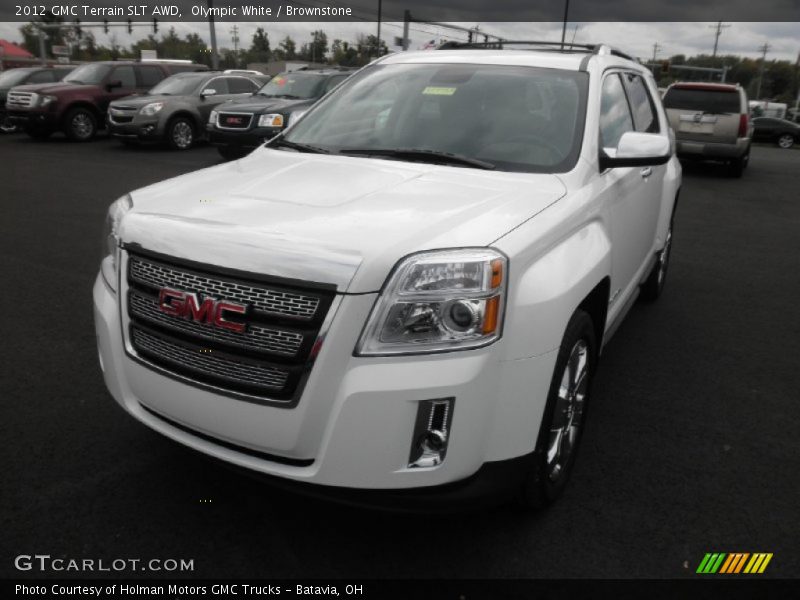 Olympic White / Brownstone 2012 GMC Terrain SLT AWD