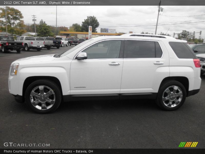 Olympic White / Brownstone 2012 GMC Terrain SLT AWD