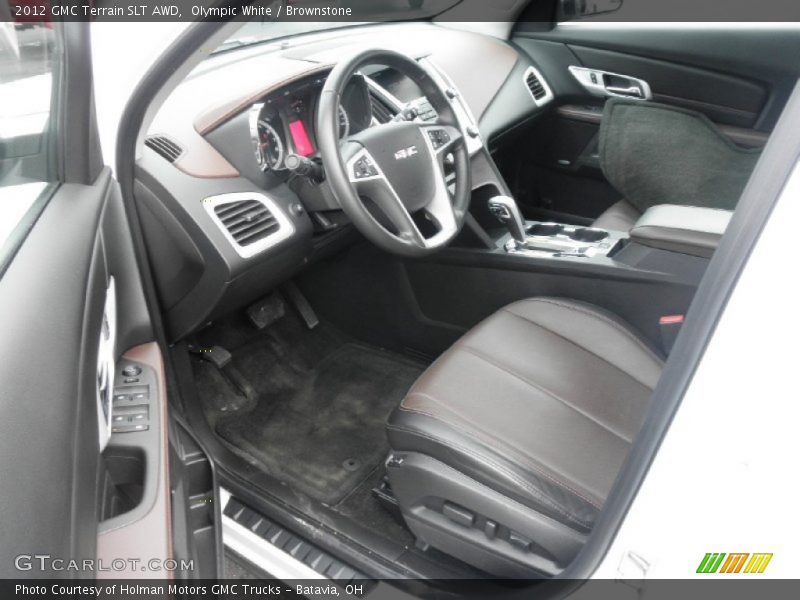 Olympic White / Brownstone 2012 GMC Terrain SLT AWD