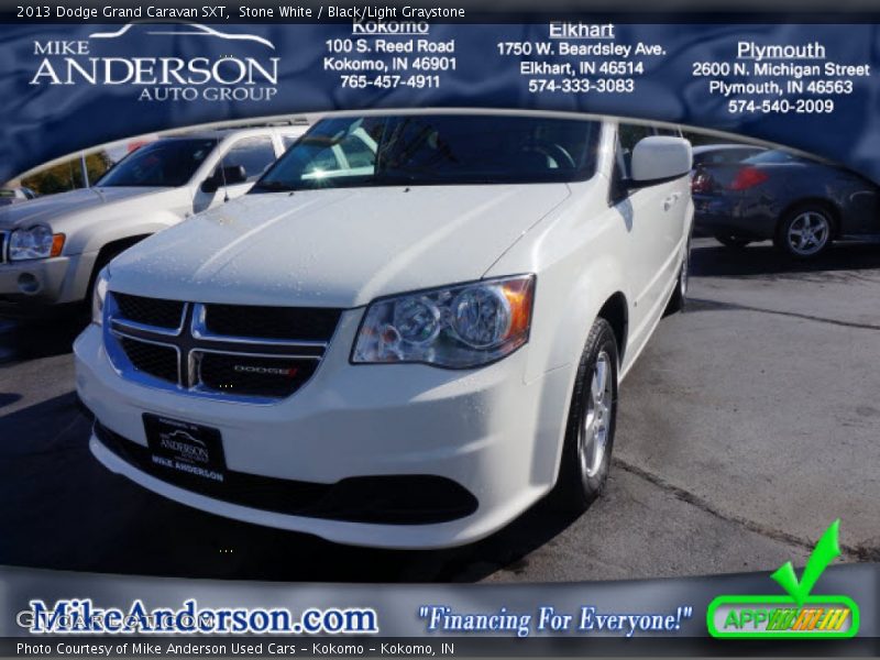 Stone White / Black/Light Graystone 2013 Dodge Grand Caravan SXT