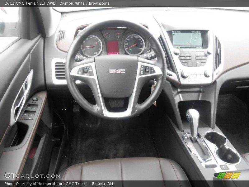 Olympic White / Brownstone 2012 GMC Terrain SLT AWD