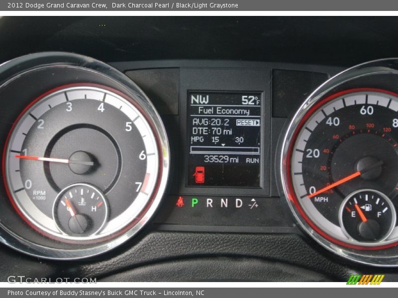 Dark Charcoal Pearl / Black/Light Graystone 2012 Dodge Grand Caravan Crew