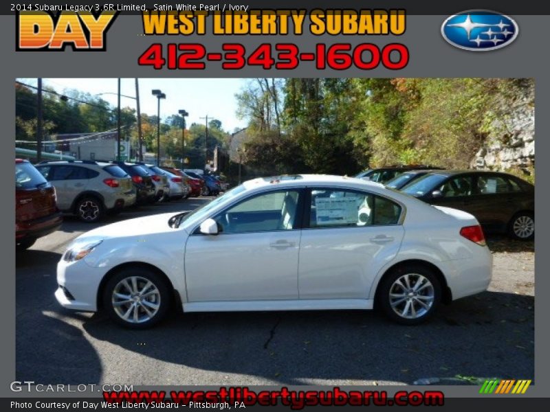 Satin White Pearl / Ivory 2014 Subaru Legacy 3.6R Limited