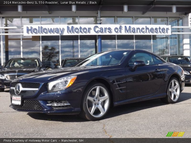 Lunar Blue Metallic / Black 2014 Mercedes-Benz SL 550 Roadster