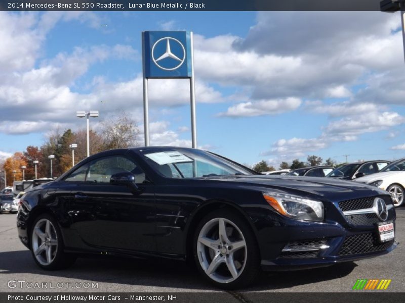 Lunar Blue Metallic / Black 2014 Mercedes-Benz SL 550 Roadster