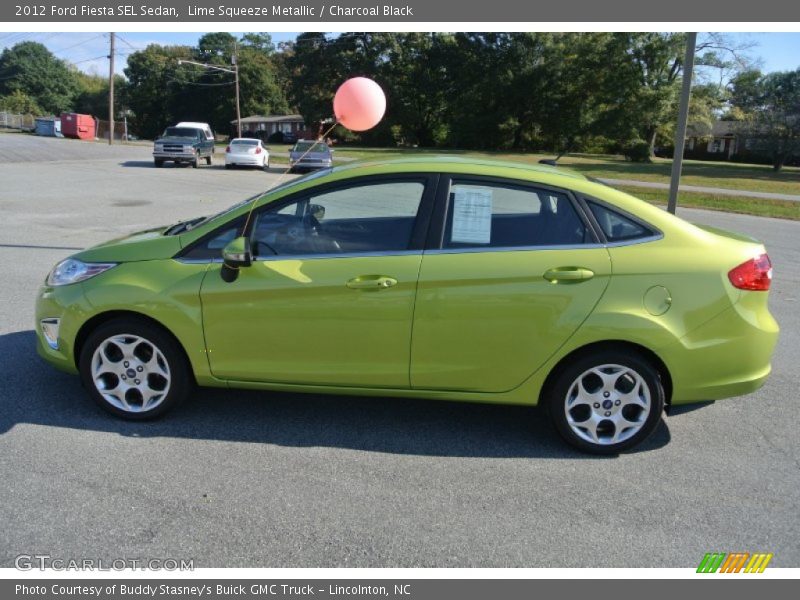 Lime Squeeze Metallic / Charcoal Black 2012 Ford Fiesta SEL Sedan