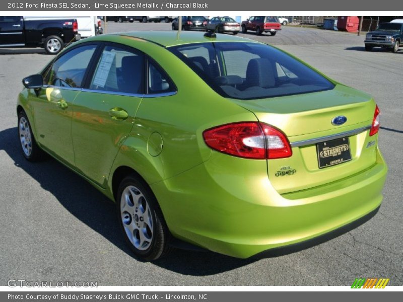 Lime Squeeze Metallic / Charcoal Black 2012 Ford Fiesta SEL Sedan