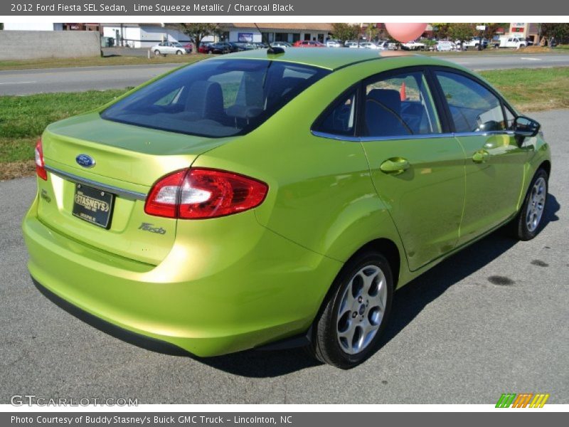 Lime Squeeze Metallic / Charcoal Black 2012 Ford Fiesta SEL Sedan