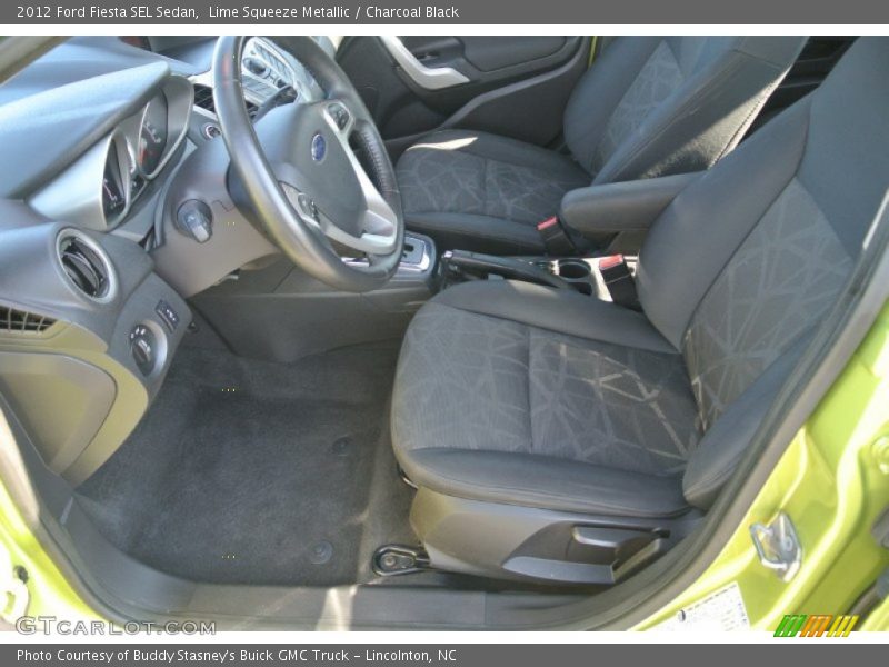 Lime Squeeze Metallic / Charcoal Black 2012 Ford Fiesta SEL Sedan