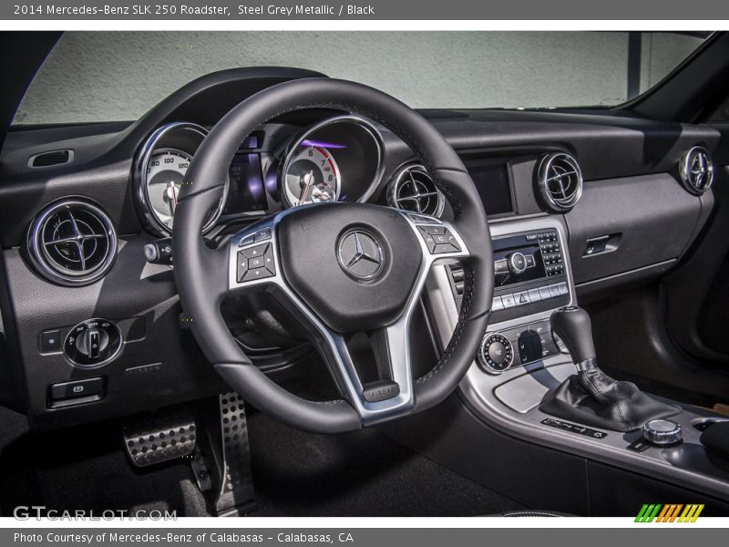 Steel Grey Metallic / Black 2014 Mercedes-Benz SLK 250 Roadster