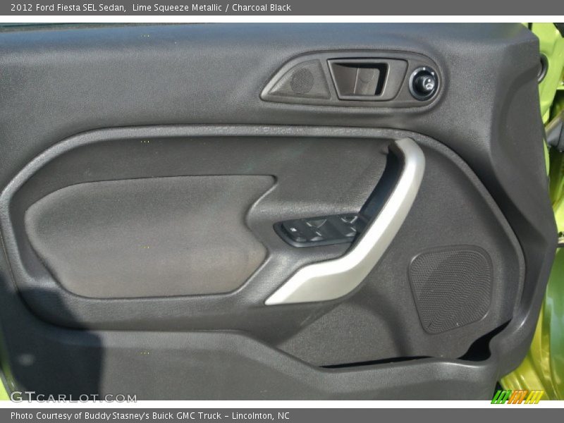 Lime Squeeze Metallic / Charcoal Black 2012 Ford Fiesta SEL Sedan