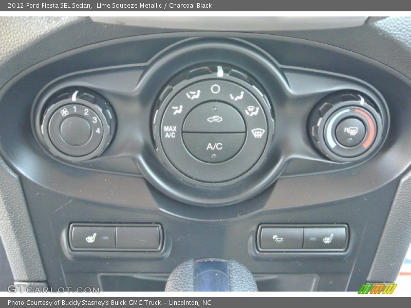 Lime Squeeze Metallic / Charcoal Black 2012 Ford Fiesta SEL Sedan