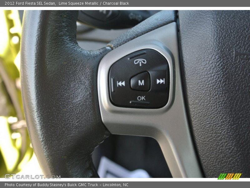 Lime Squeeze Metallic / Charcoal Black 2012 Ford Fiesta SEL Sedan