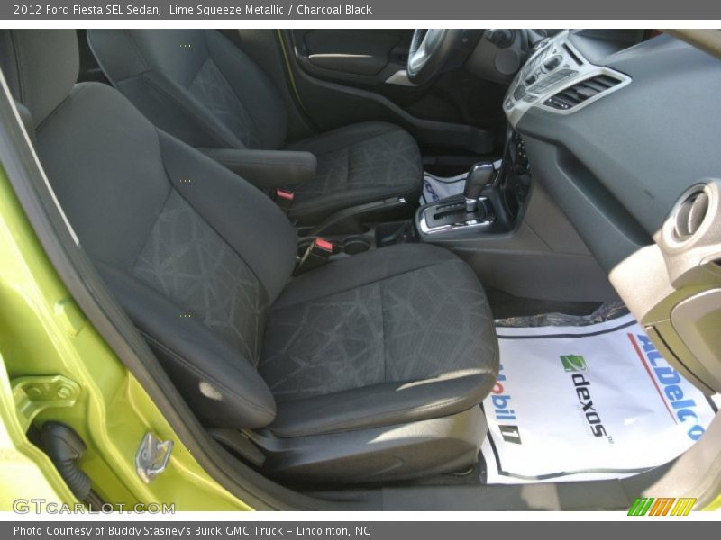 Lime Squeeze Metallic / Charcoal Black 2012 Ford Fiesta SEL Sedan