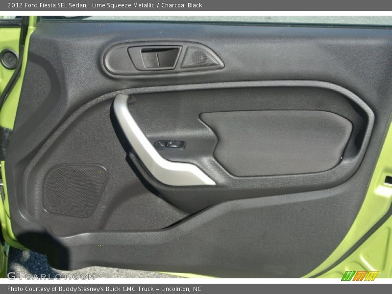 Lime Squeeze Metallic / Charcoal Black 2012 Ford Fiesta SEL Sedan