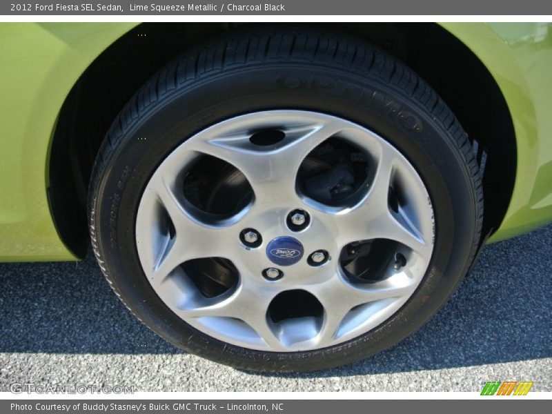 Lime Squeeze Metallic / Charcoal Black 2012 Ford Fiesta SEL Sedan