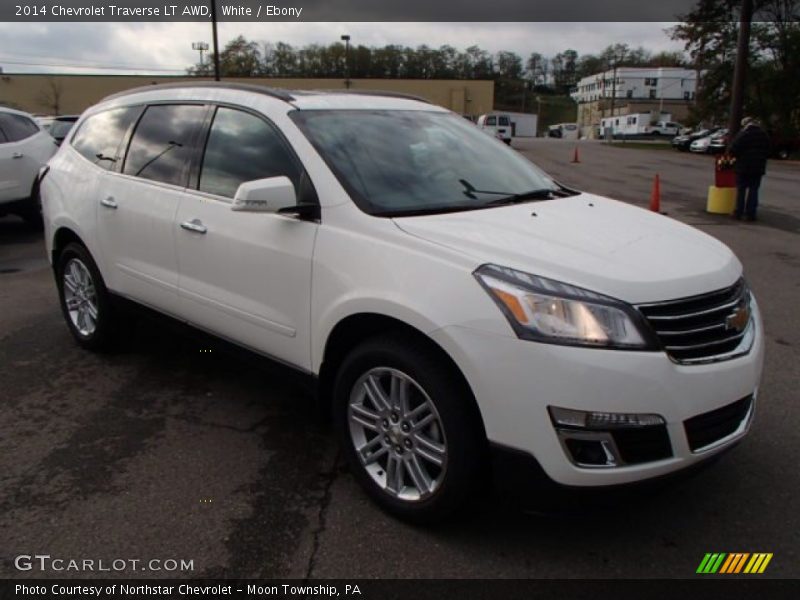 White / Ebony 2014 Chevrolet Traverse LT AWD