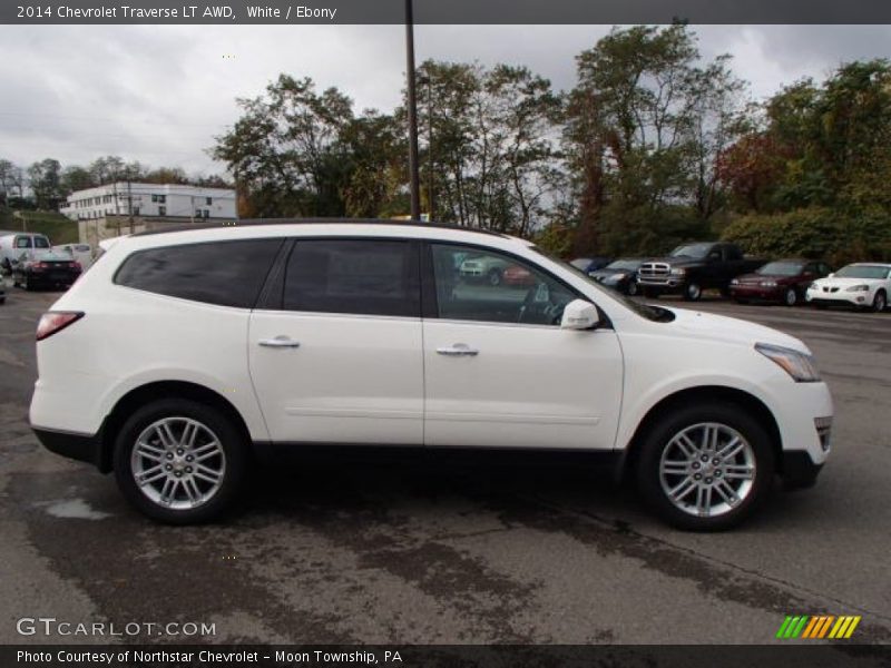 White / Ebony 2014 Chevrolet Traverse LT AWD