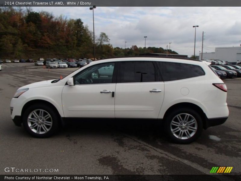 White / Ebony 2014 Chevrolet Traverse LT AWD