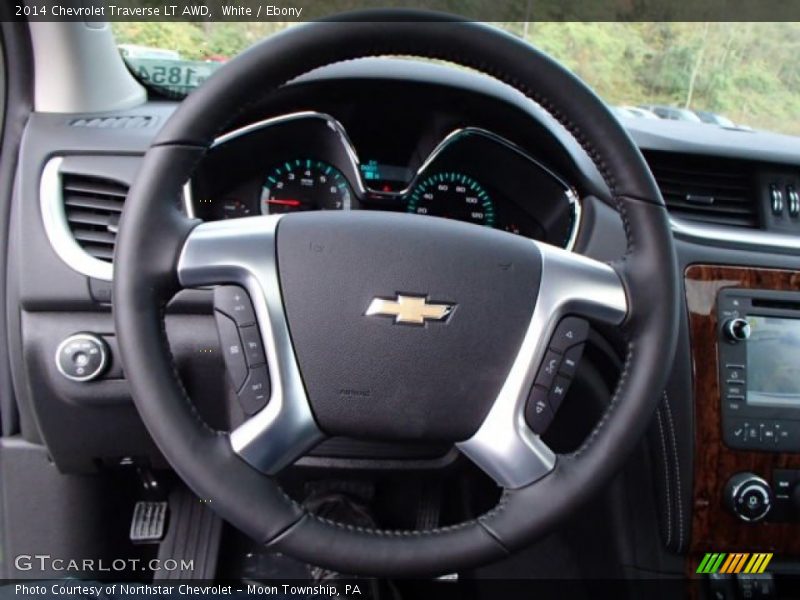 White / Ebony 2014 Chevrolet Traverse LT AWD