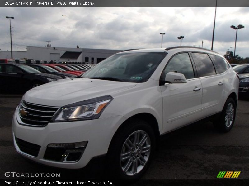 White / Ebony 2014 Chevrolet Traverse LT AWD