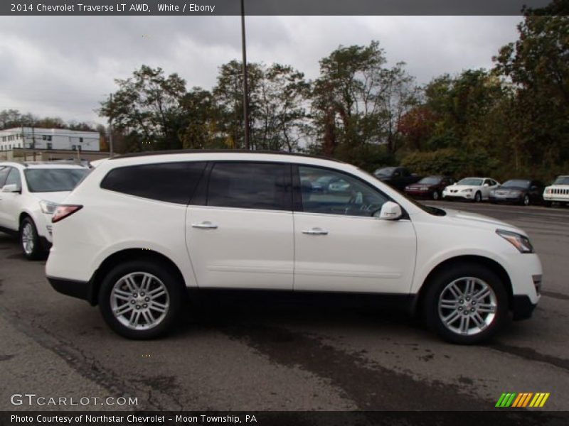 White / Ebony 2014 Chevrolet Traverse LT AWD