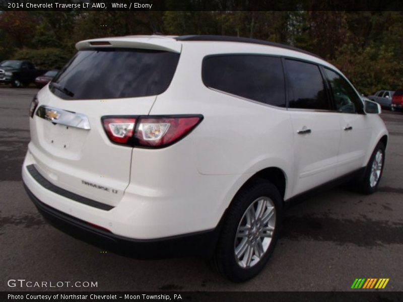 White / Ebony 2014 Chevrolet Traverse LT AWD