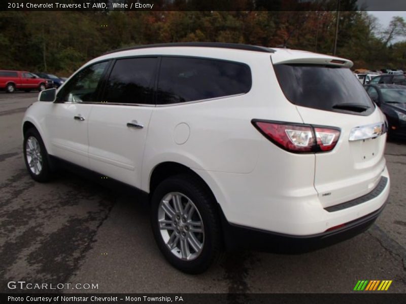 White / Ebony 2014 Chevrolet Traverse LT AWD