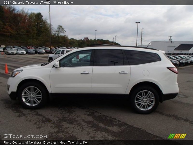 White / Ebony 2014 Chevrolet Traverse LT AWD