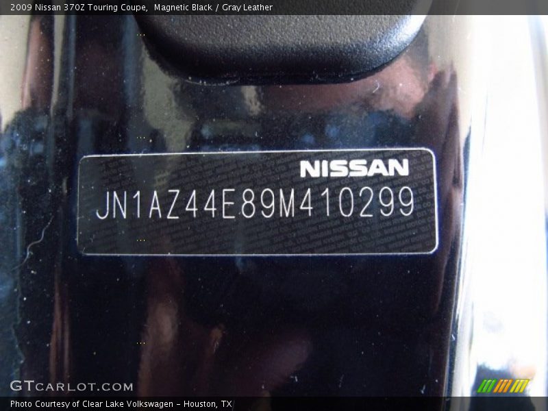 Magnetic Black / Gray Leather 2009 Nissan 370Z Touring Coupe