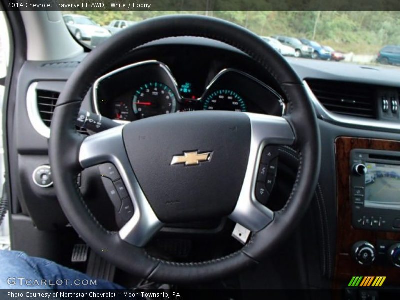 White / Ebony 2014 Chevrolet Traverse LT AWD