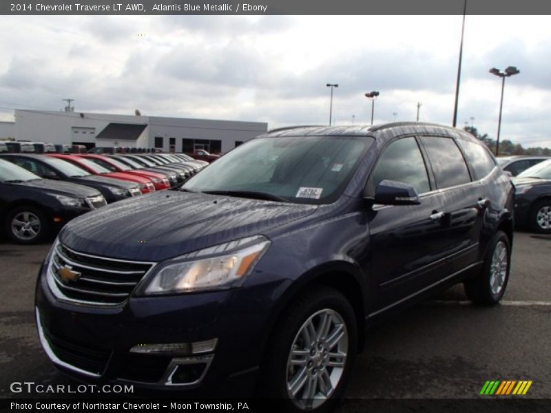 Atlantis Blue Metallic / Ebony 2014 Chevrolet Traverse LT AWD