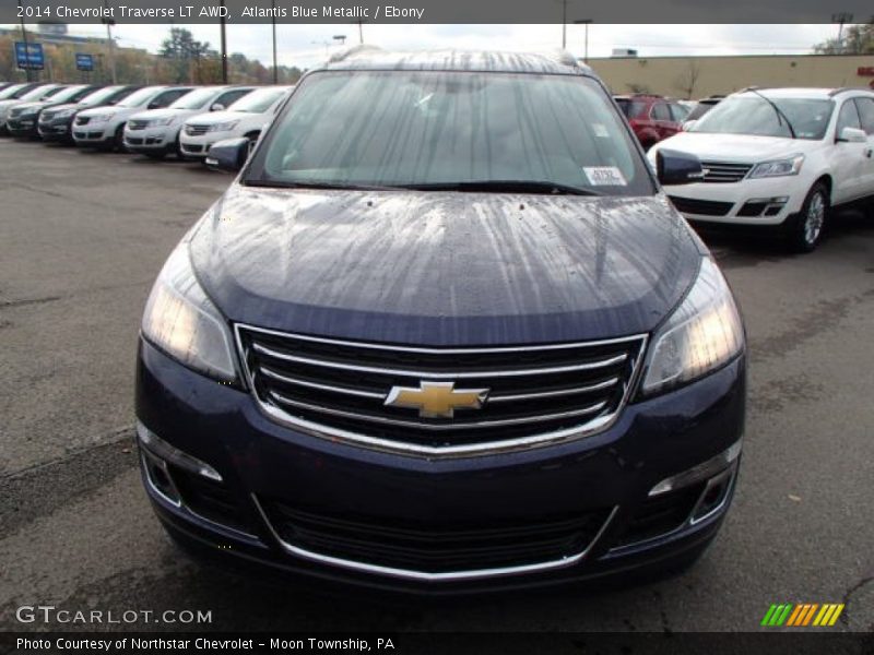 Atlantis Blue Metallic / Ebony 2014 Chevrolet Traverse LT AWD