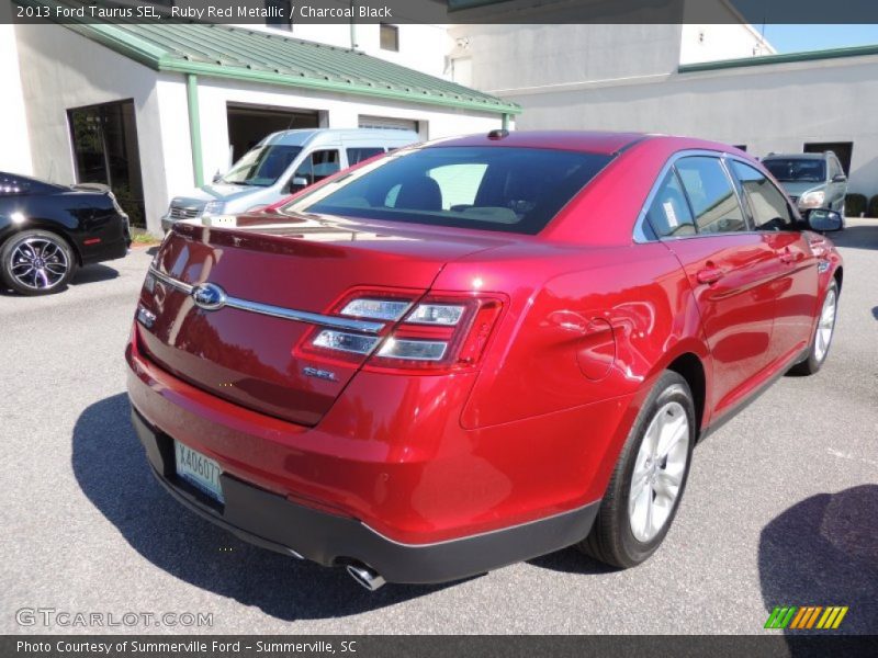 Ruby Red Metallic / Charcoal Black 2013 Ford Taurus SEL