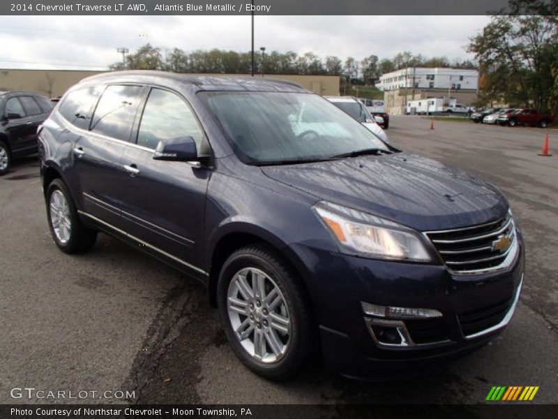 Atlantis Blue Metallic / Ebony 2014 Chevrolet Traverse LT AWD