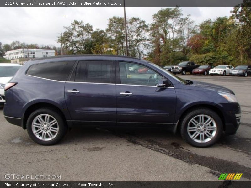 Atlantis Blue Metallic / Ebony 2014 Chevrolet Traverse LT AWD