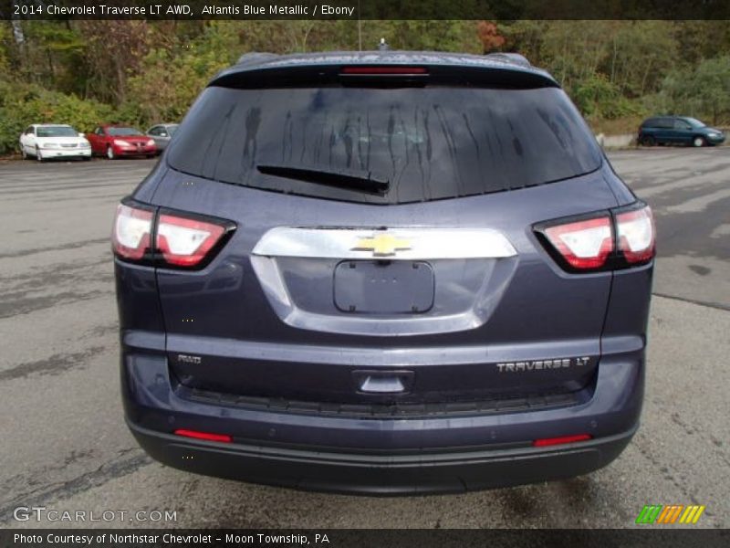 Atlantis Blue Metallic / Ebony 2014 Chevrolet Traverse LT AWD