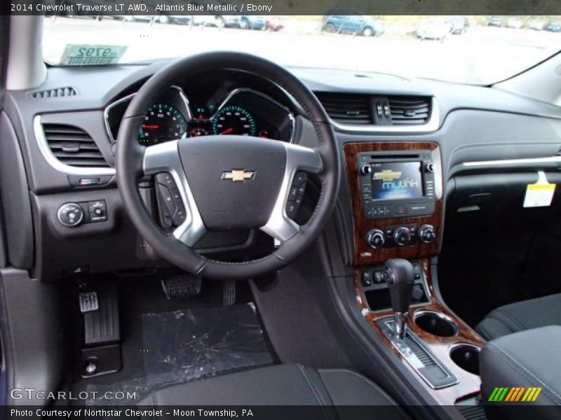 Atlantis Blue Metallic / Ebony 2014 Chevrolet Traverse LT AWD