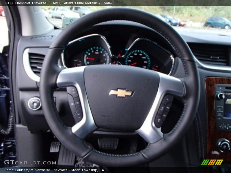 Atlantis Blue Metallic / Ebony 2014 Chevrolet Traverse LT AWD