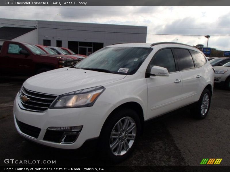 White / Ebony 2014 Chevrolet Traverse LT AWD