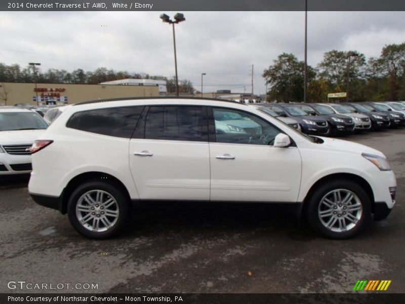 White / Ebony 2014 Chevrolet Traverse LT AWD