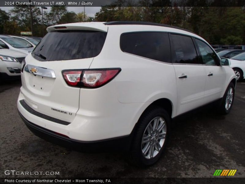 White / Ebony 2014 Chevrolet Traverse LT AWD