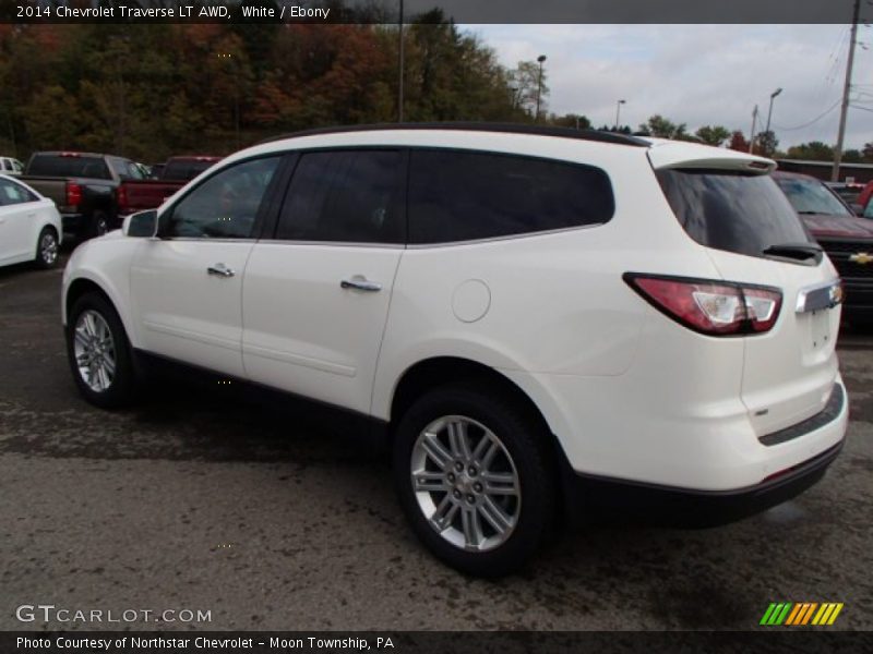 White / Ebony 2014 Chevrolet Traverse LT AWD