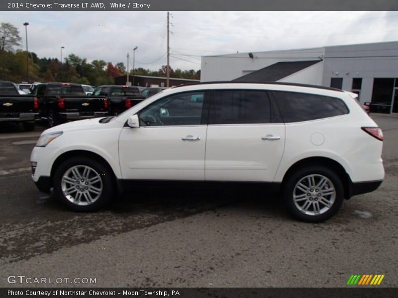 White / Ebony 2014 Chevrolet Traverse LT AWD