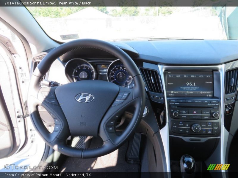 Pearl White / Black 2014 Hyundai Sonata Limited