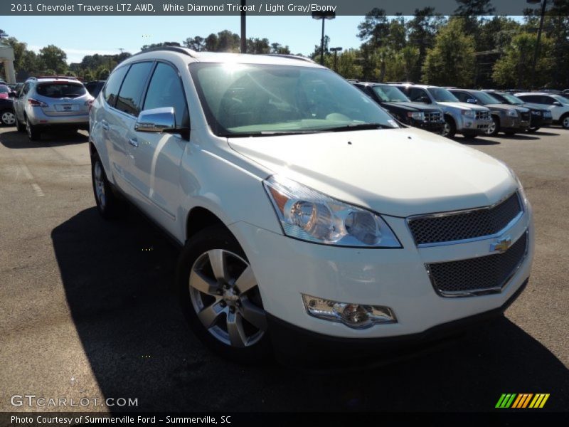 White Diamond Tricoat / Light Gray/Ebony 2011 Chevrolet Traverse LTZ AWD