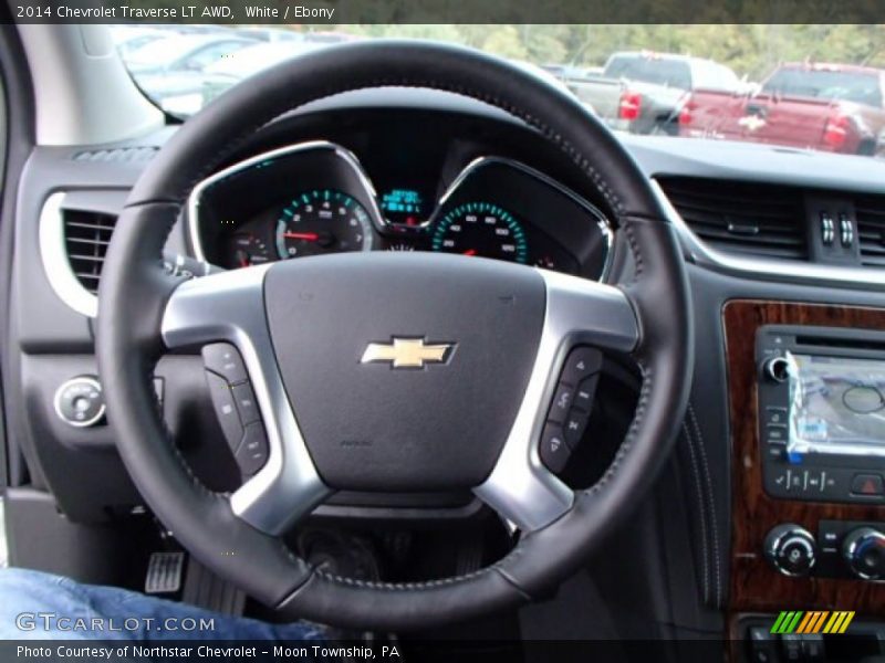 White / Ebony 2014 Chevrolet Traverse LT AWD