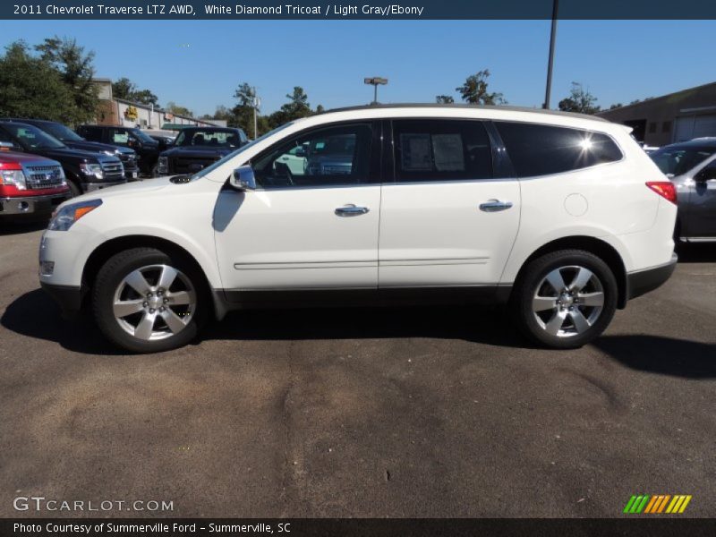 White Diamond Tricoat / Light Gray/Ebony 2011 Chevrolet Traverse LTZ AWD