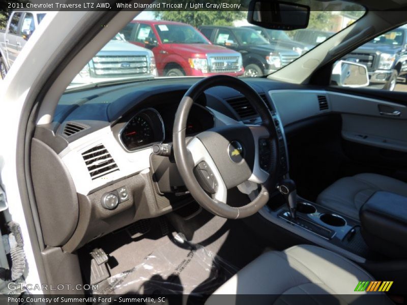 White Diamond Tricoat / Light Gray/Ebony 2011 Chevrolet Traverse LTZ AWD